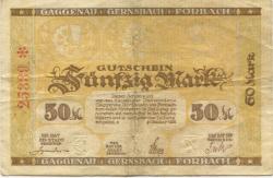 Gernsbach - Stadt - Oktober 1922 - 50 Mark