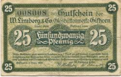 Gifhorn - Limberg, W., & Co, Glasfabrik - 1.3.1920 - 25 Pfennig