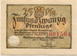 Glashütte - Stadt - 1.8.1921 - 25 Pfennig