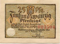 Glashütte - Stadt - 1.8.1921 - 25 Pfennig