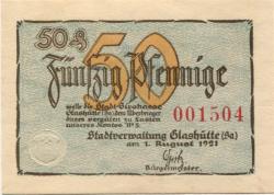 Glashütte - Stadt - 1.8.1921 - 50 Pfennig