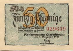 Glashütte - Stadt - 1.8.1921 - 50 Pfennig