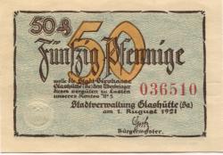 Glashütte - Stadt - 1.8.1921 - 50 Pfennig