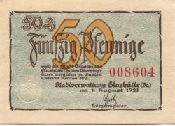Glashütte - Stadt - 1.8.1921 - 50 Pfennig