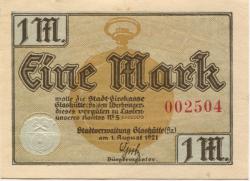 Glashütte - Stadt - 1.8.1921 - 1 Mark