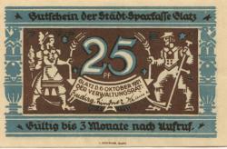 Glatz (heute: PL-Klodzko) - Stadt-Sparkasse - 6.10.1921 - 25 Pfennig