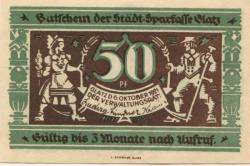 Glatz (heute: PL-Klodzko) - Stadt-Sparkasse - 6.10.1921 - 50 Pfennig