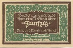 Glatz (heute: PL-Klodzko) - Stadt-Sparkasse - 6.10.1921 - 50 Pfennig