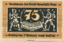 Glatz (heute: PL-Klodzko) - Stadt-Sparkasse - 6.10.1921 - 75 Pfennig