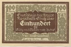 Glatz (heute: PL-Klodzko) - Stadt-Sparkasse - 6.10.1921 - 100 Pfennig