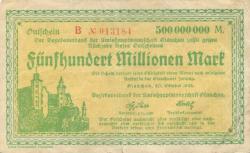 Glauchau - Amtshauptmannschaft - 20.10.1923 - 500 Millionen Mark