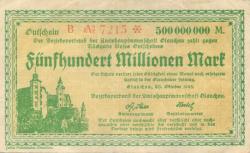 Glauchau - Amtshauptmannschaft - 20.10.1923 - 500 Millionen Mark