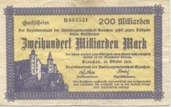 Glauchau - Amtshauptmannschaft - 22.10.1923 - 200 Milliarden Mark