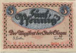Glogau (heute: PL-Glogow) - Stadt - - 31.12.1920 - 5 Pfennig