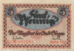 Glogau (heute: PL-Glogow) - Stadt - - 31.12.1920 - 5 Pfennig
