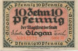Glogau (heute: PL-Glogow) - Stadt - - 31.12.1920 - 10 Pfennig