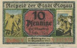 Glogau (heute: PL-Glogow) - Stadt - - 31.12.1920 - 10 Pfennig