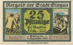 Glogau (heute: PL-Glogow) - Stadt - - 31.12.1920 - 25 Pfennig