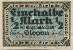 Glogau (heute: PL-Glogow) - Stadt - - 31.12.1920 - 1/2 Mark