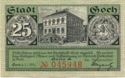 Goch - Stadt - 1.1.1921 - 25 Pfennig