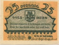 Goldberg - Stadt - - 31.5.1922 - 25 Pfennig