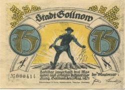 Gollnow (heute: PL-Goleniow) - Stadt - 3.8.1921 - 75 Pfennig