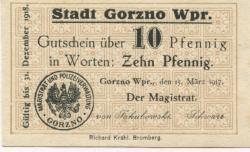 Gorzno - Stadt - 15.3.1917 - 31.12.1918 - 10 Pfennig 
