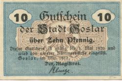 Goslar - Stadt - Mai 1917 - 1.5.1920 - 10 Pfennig 