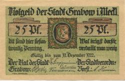 Grabow - Stadt - - 31.12.1922 - 25 Pfennig