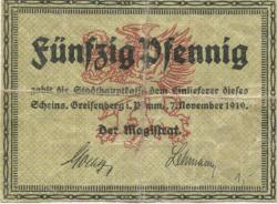 Greifenberg (heute: PL-Gryfice) - Stadt - 7.11.1919 - 31.3.1921 - 50 Pfennig
