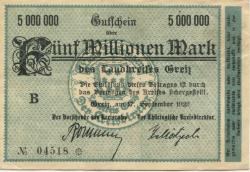 Greiz - Kreis - 17.9.1923 - 5 Millionen Mark