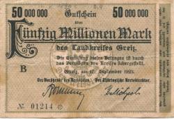 Greiz - Kreis - 17.9.1923 - 50 Millionen Mark