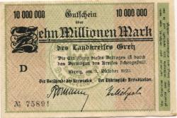 Greiz - Kreis - 3.10.1923 - 10 Millionen Mark