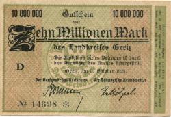 Greiz - Kreis - 3.10.1923 - 10 Millionen Mark
