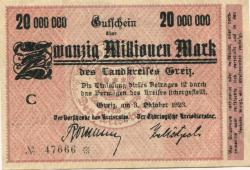Greiz - Kreis - 3.10.1923 - 20 Millionen Mark