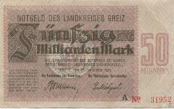 Greiz - Kreis - 27.10.1923 - 50 Milliarden Mark