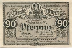 Greiz - Stadt - 5.9.1921 - 90 Pfennig