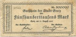 Greiz - Stadt - 11.8.1923 - 500000 Mark
