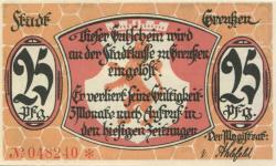 Greußen - Stadt - 1921 - 25 Pfennig