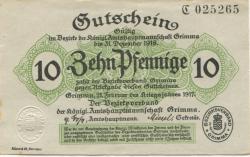 Grimma - Amtshauptmannschaft - 21.2.1917 - 31.12.1918 - 10 Pfennig