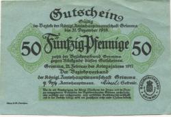Grimma - Amtshauptmannschaft - 21.2.1917 - 31.12.1918 - 50 Pfennig