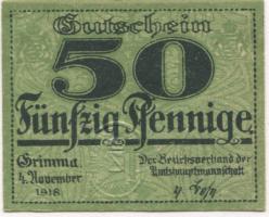 Grimma - Amtshauptmannschaft - 4.11.1918 - 31.12.1919 - 50 Pfennig
