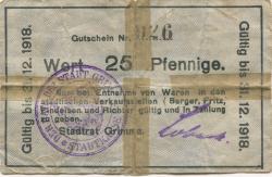Grimma - Stadt - - 31.12.1918 - 25 Pfennig
