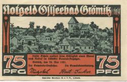Grömitz - Gemeinde - 12.5.1921 - 75 Pfennig