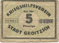 Groitzsch - Kriegshilfsverein - -- - 5 Pfennig
