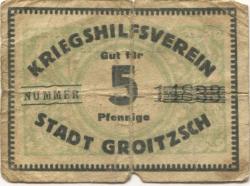 Groitzsch - Kriegshilfsverein - -- - 5 Pfennig