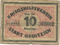 Groitzsch - Kriegshilfsverein - -- - 10 Pfennig