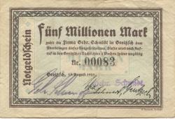 Groitzsch - Schmidt, Gebrüder - 15.8.1923 - 5 Millionen Mark