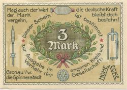 Gronau - Gesellschaft Hohe Ecke - -- - 3 Mark