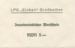 Großbothen - LPG Einheit - -- - 5 Mark